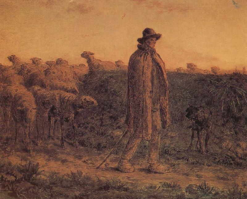 Jean Francois Millet Detail of Shepherden with his sheep Germany oil painting art